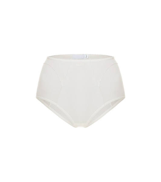 High-Waisted Briefs with Viscose in White