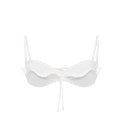 Bikini Top with Wave in White