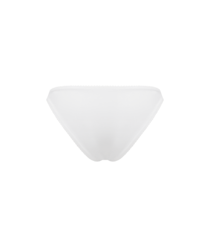 White bikini bottoms with rounded high-cut leg openings