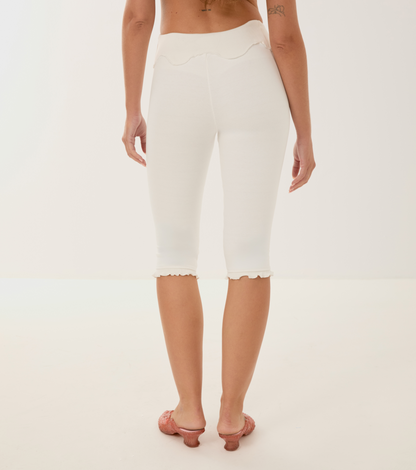 Wavy Capri Pants in White