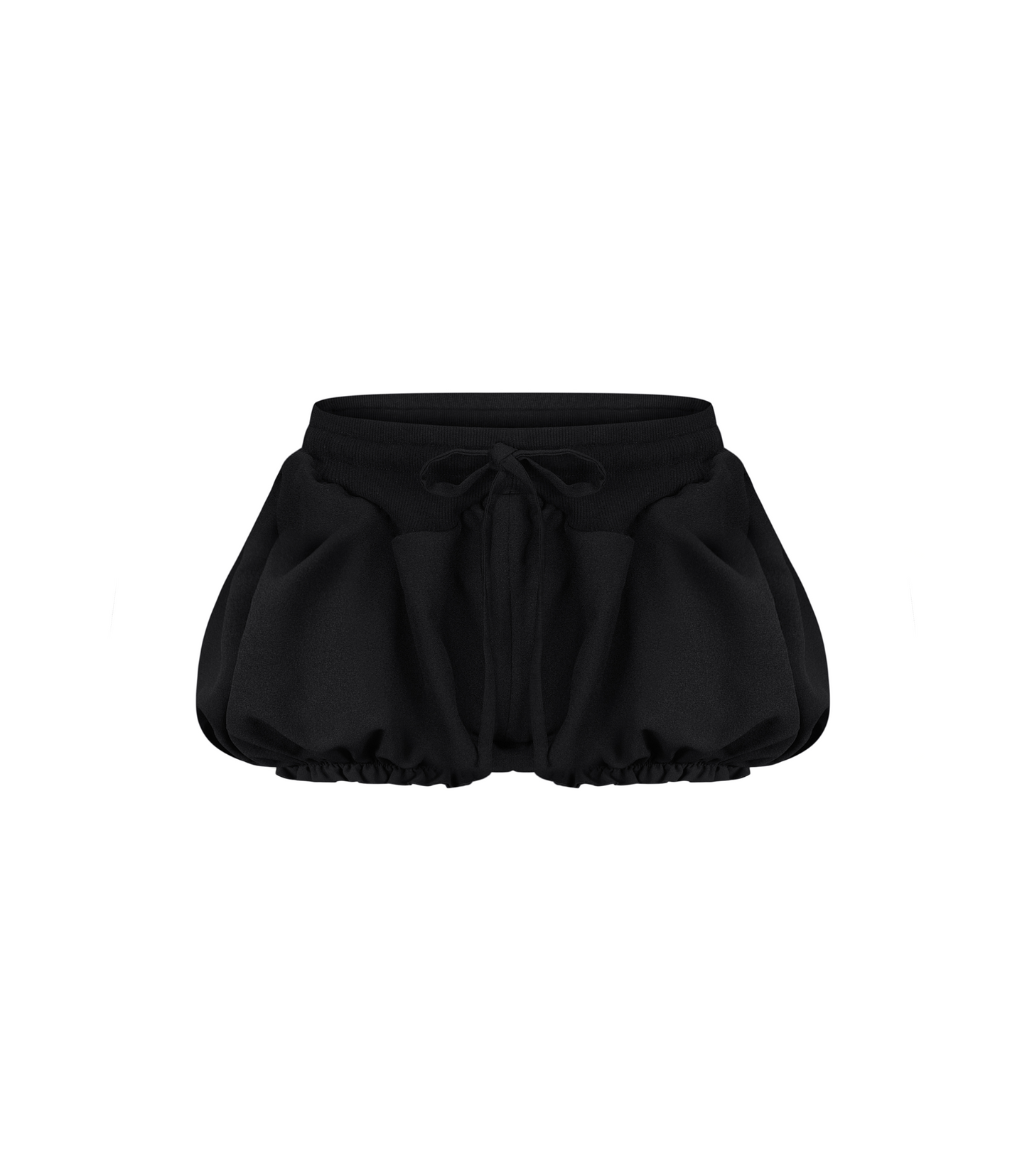 Micro Shorts with Ruffles in Black