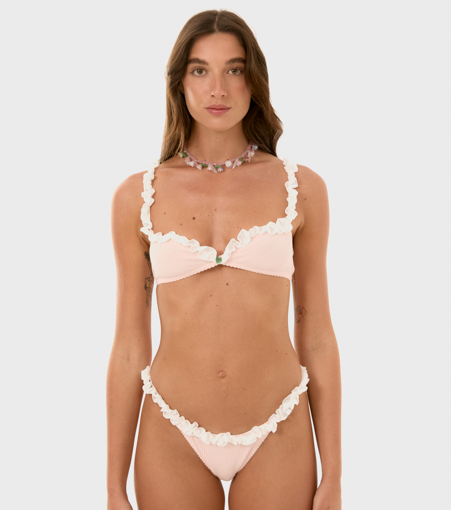 Tanga with Ruffles in Pink