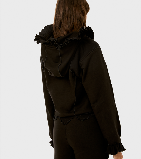 Hoodie with Zipper in Black