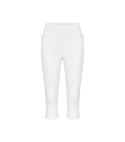 Wavy Capri Pants in White