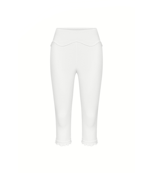 Wavy Capri Pants in White