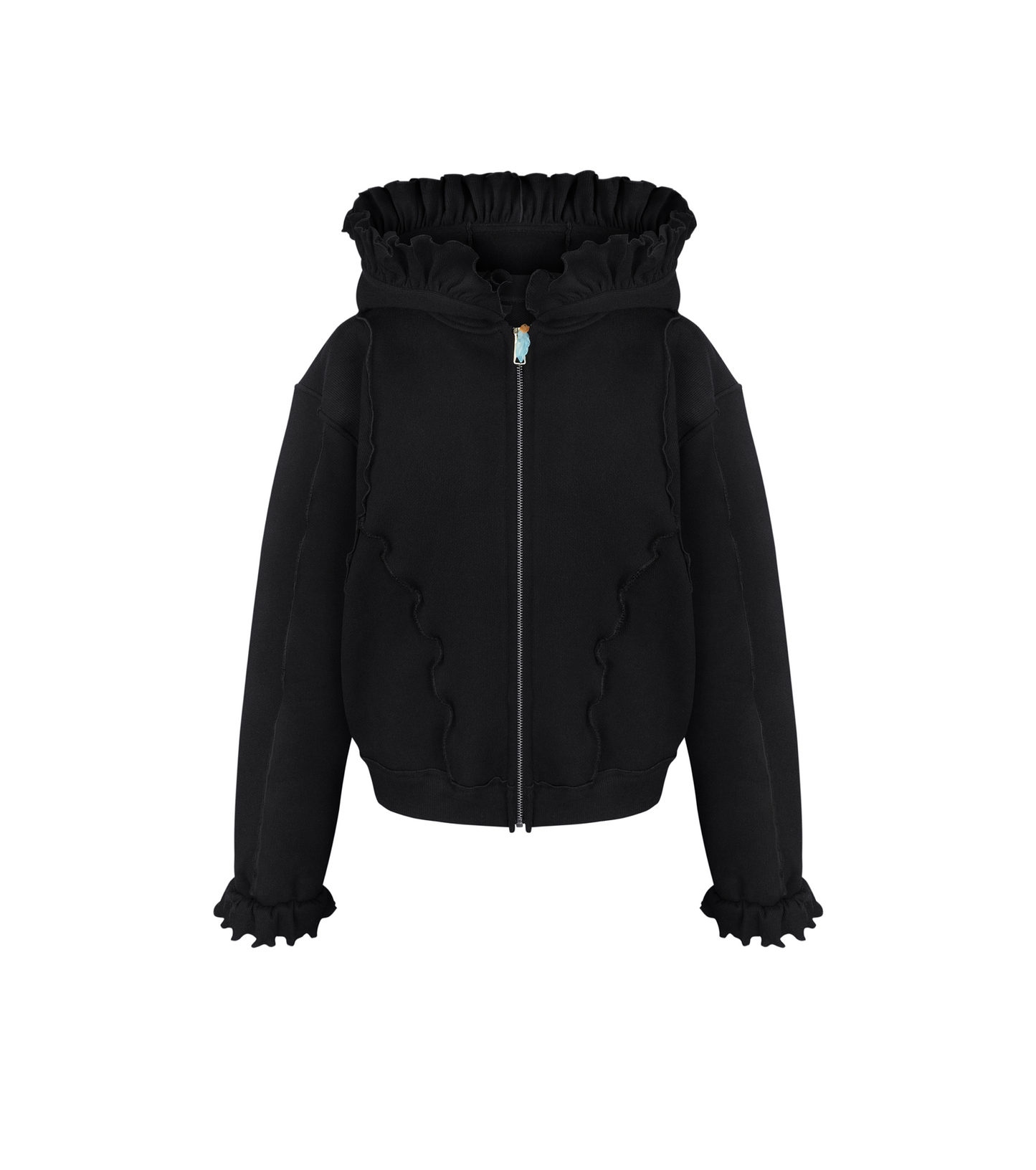 Hoodie with Zipper in Black