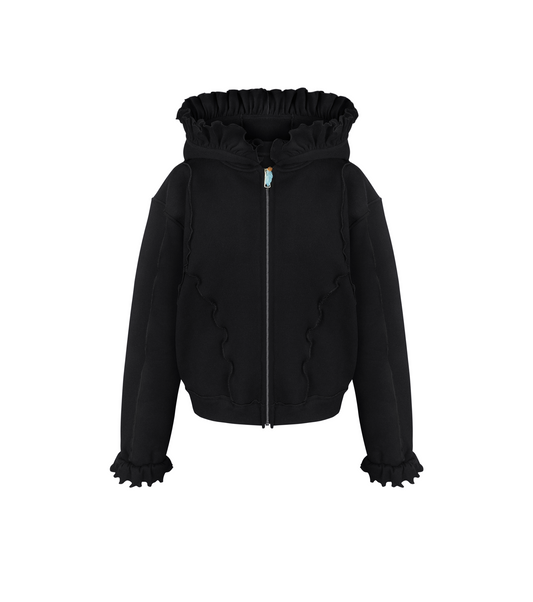 Hoodie with Zipper in Black