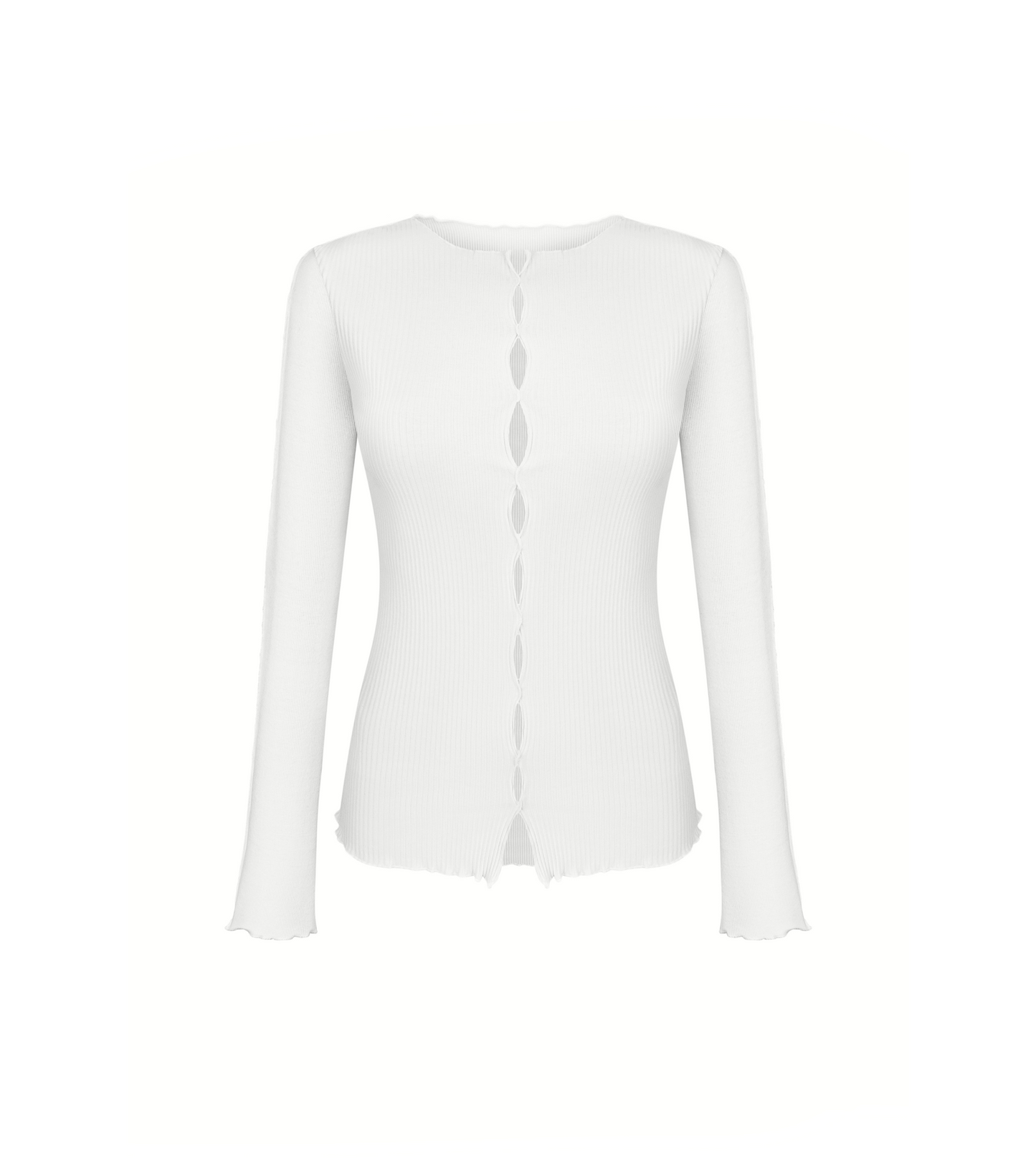 Draped Long Sleeve in White
