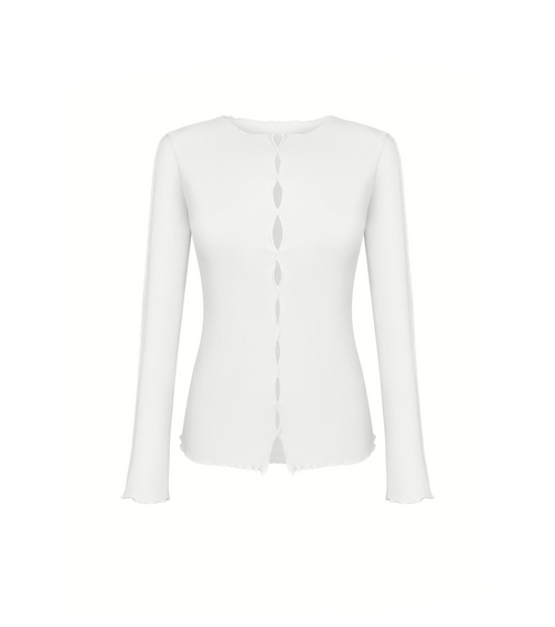Draped Long Sleeve in White