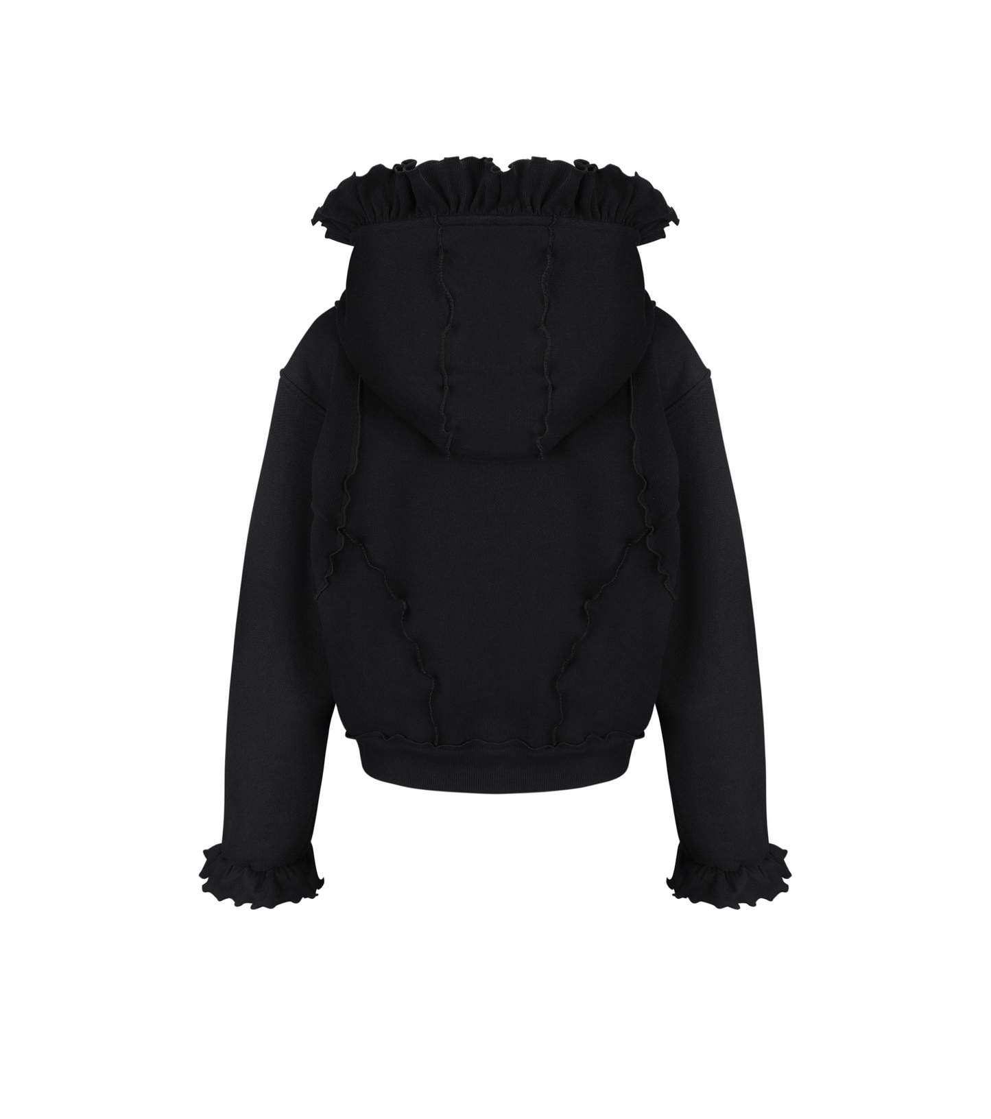 Hoodie with Zipper in Black