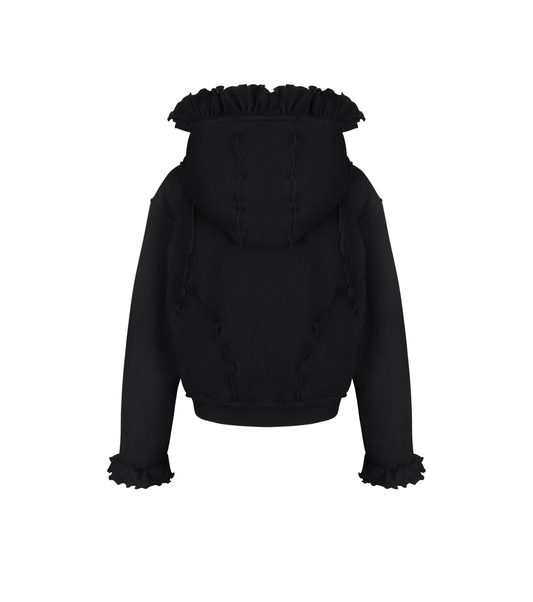Hoodie with Zipper in Black