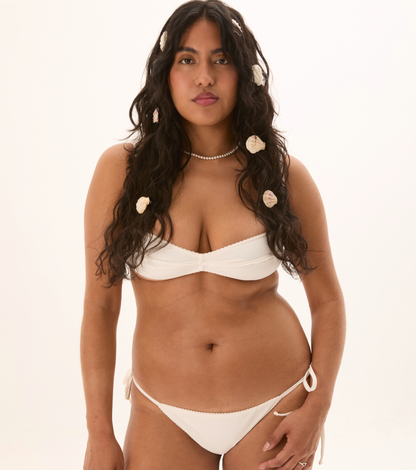 Bikini Top with Wave in White