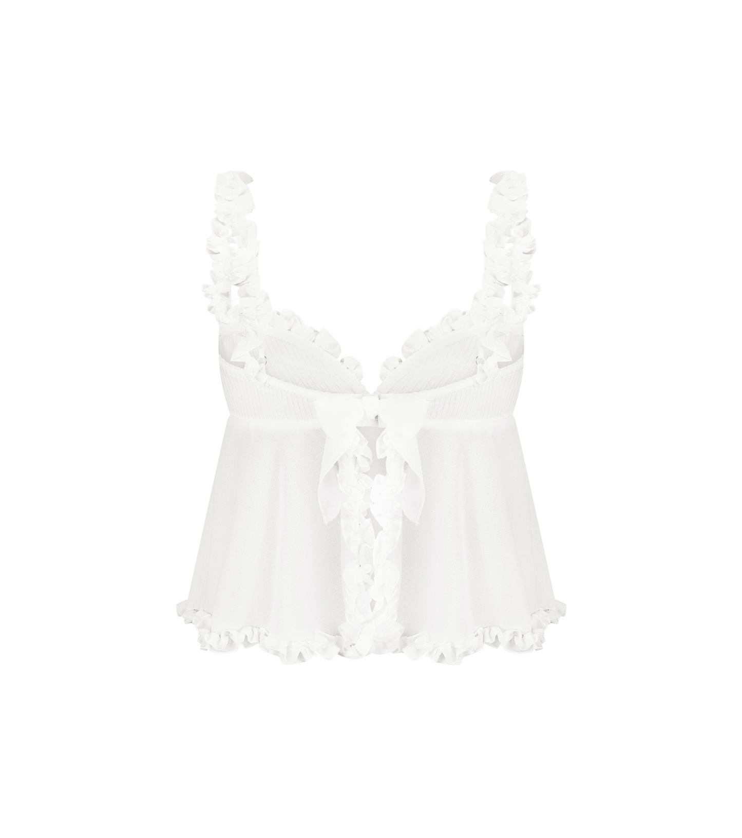 Top with Leaf in White