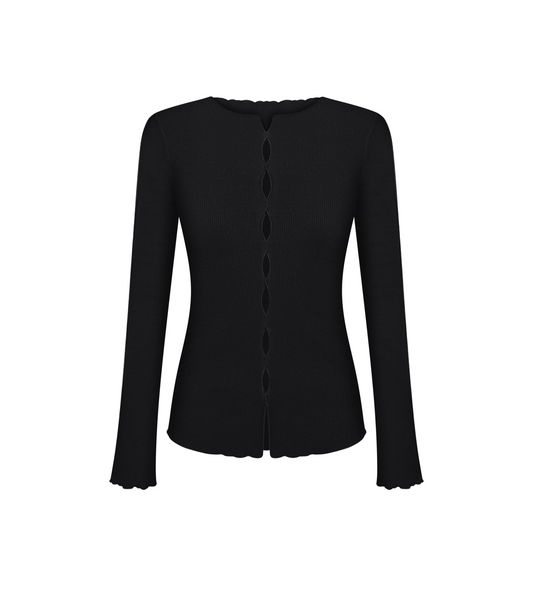 Draped Long Sleeve in Black