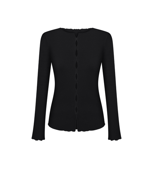 Draped Long Sleeve in Black