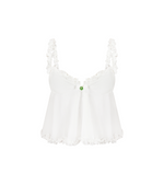 Top with Leaf in White