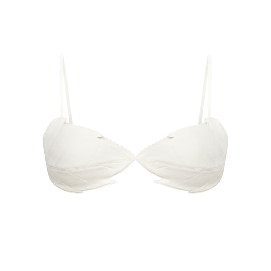 Bra with Leaves in White