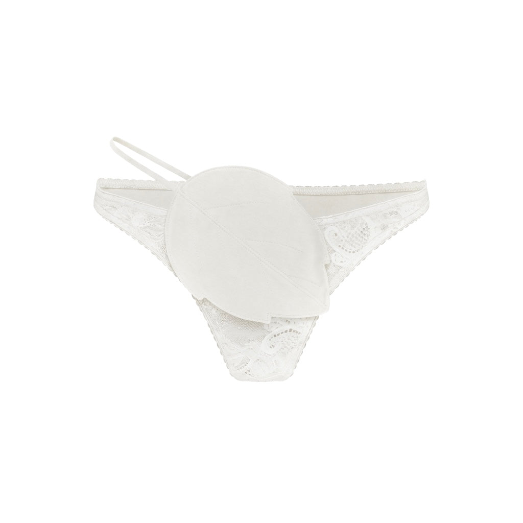 Tanga with Leaves in White