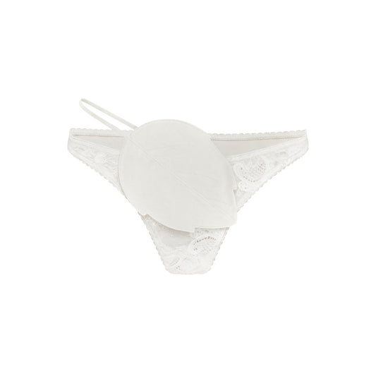 Tanga with Leaves in White