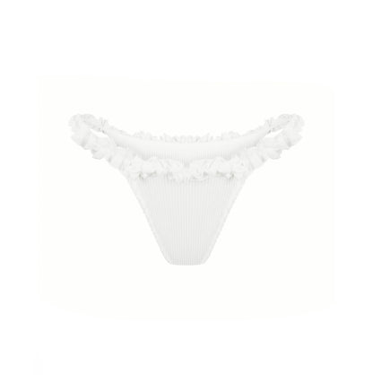 Tanga with Ruffles in White