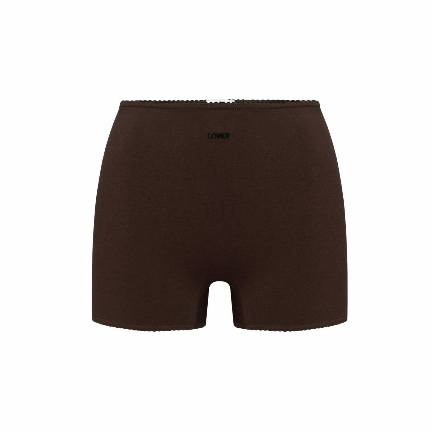 Brown basic shorts with waistband and front opening