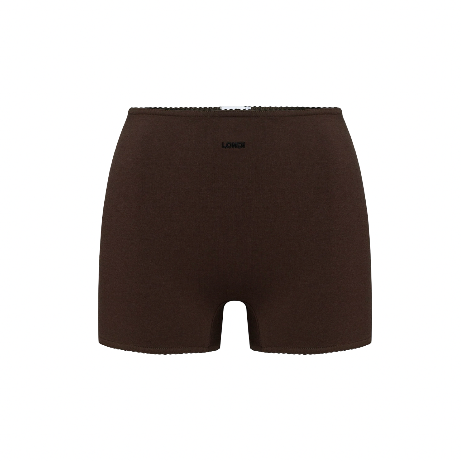 Brown basic shorts with waistband and front opening