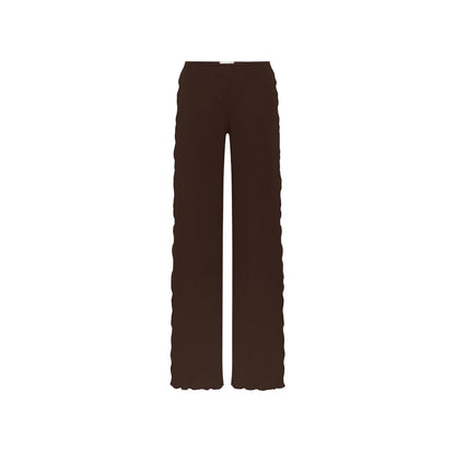 Brown pajama pants with relaxed fit