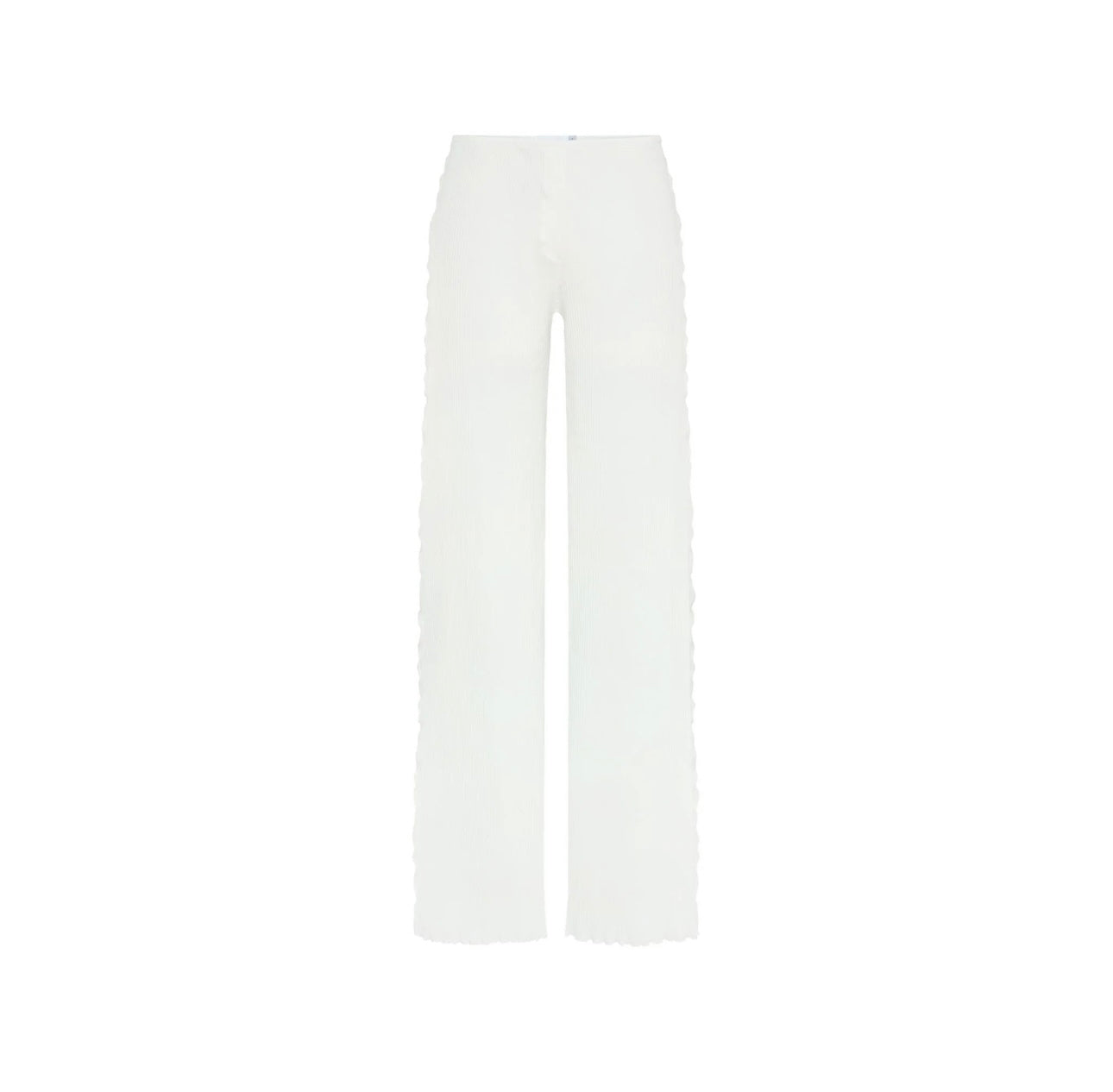 White pajama pants with straight legs