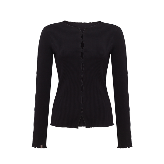 Long-Sleeve with Draping in Black