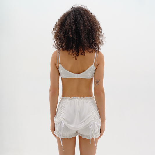 Shorts with Bows in White