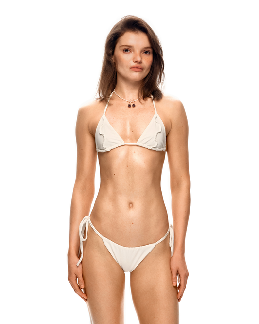 Bikini Top with Ties in White