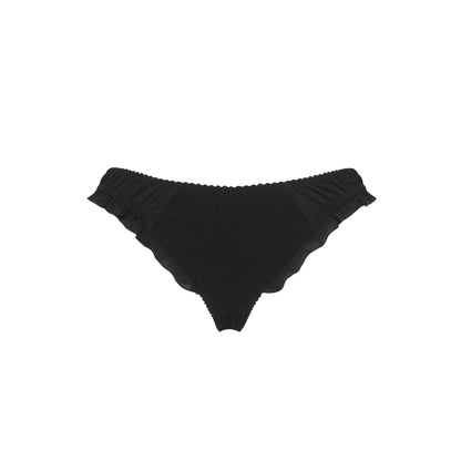 Tanga with Ruffles and Heart in Black