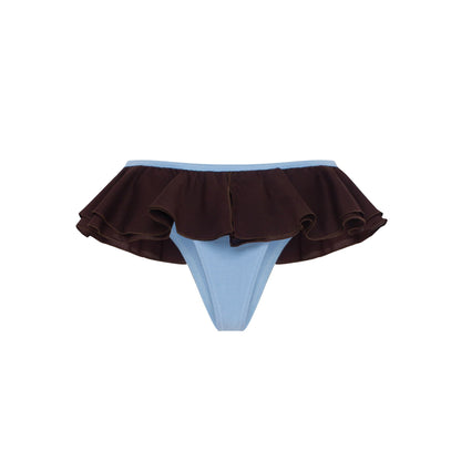 Tanga with Ruffles and Heart in Blue