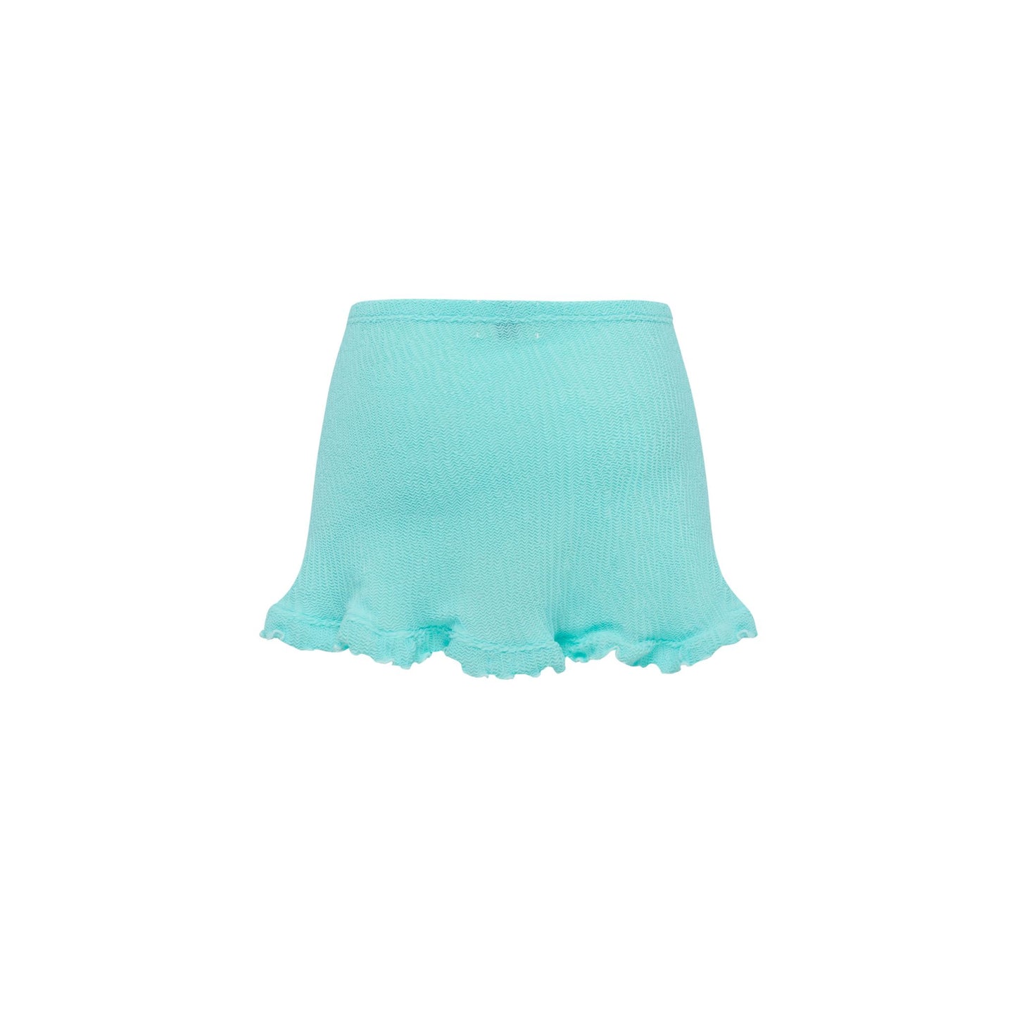 Mint beach wrap mini skirt with scalloped hem