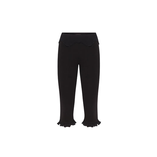 Wavy Capri Pants in Black