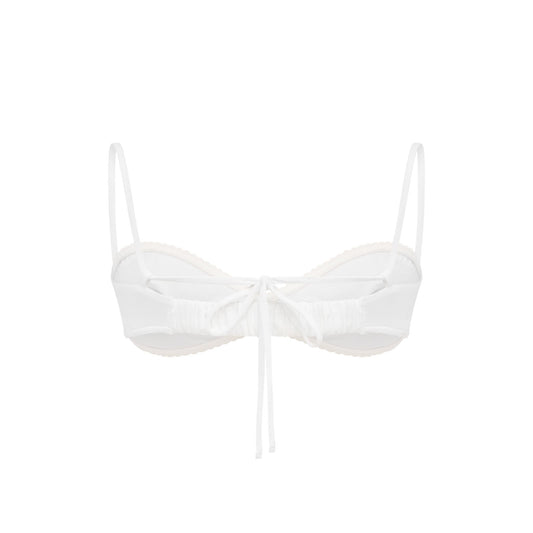 Bikini Top with Wave in White