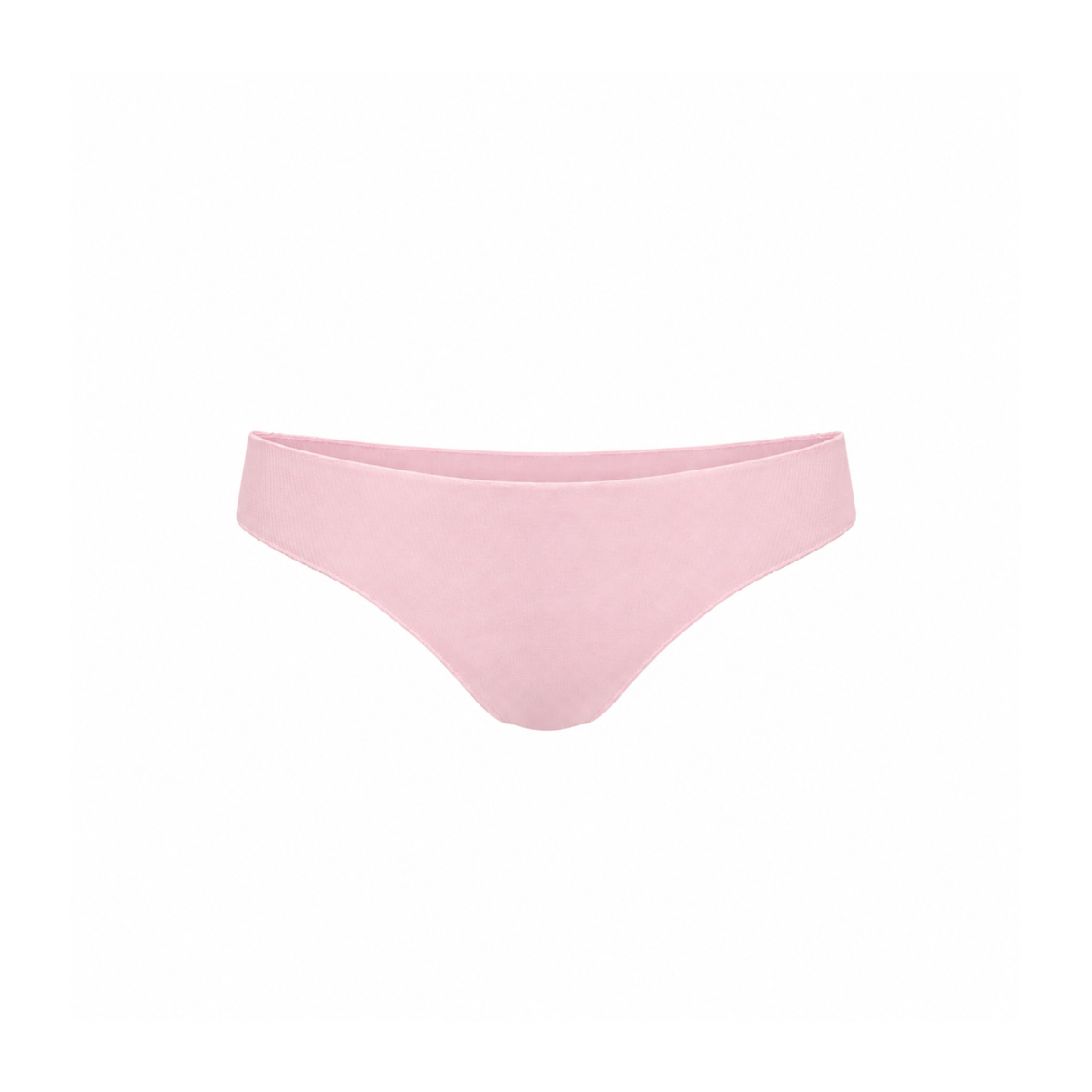 Pink seamless tanga underwear with wide waistband and smooth edges