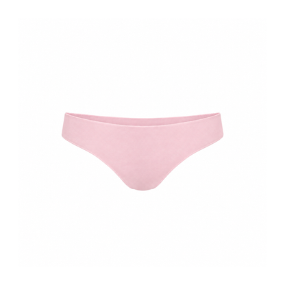Pink seamless tanga underwear with wide waistband and smooth edges