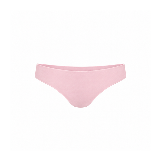 Pink seamless tanga underwear with wide waistband and smooth edges