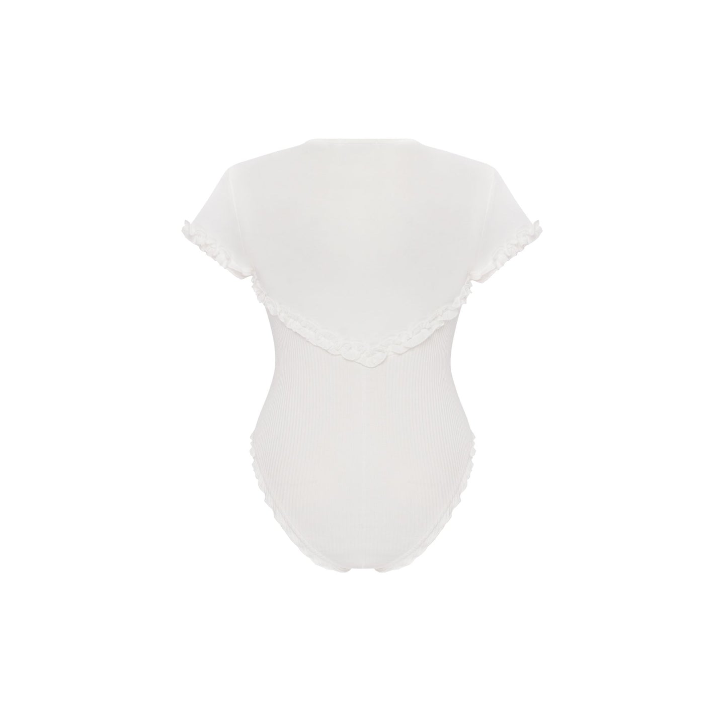 Bodysuit with Heart and Swan in White