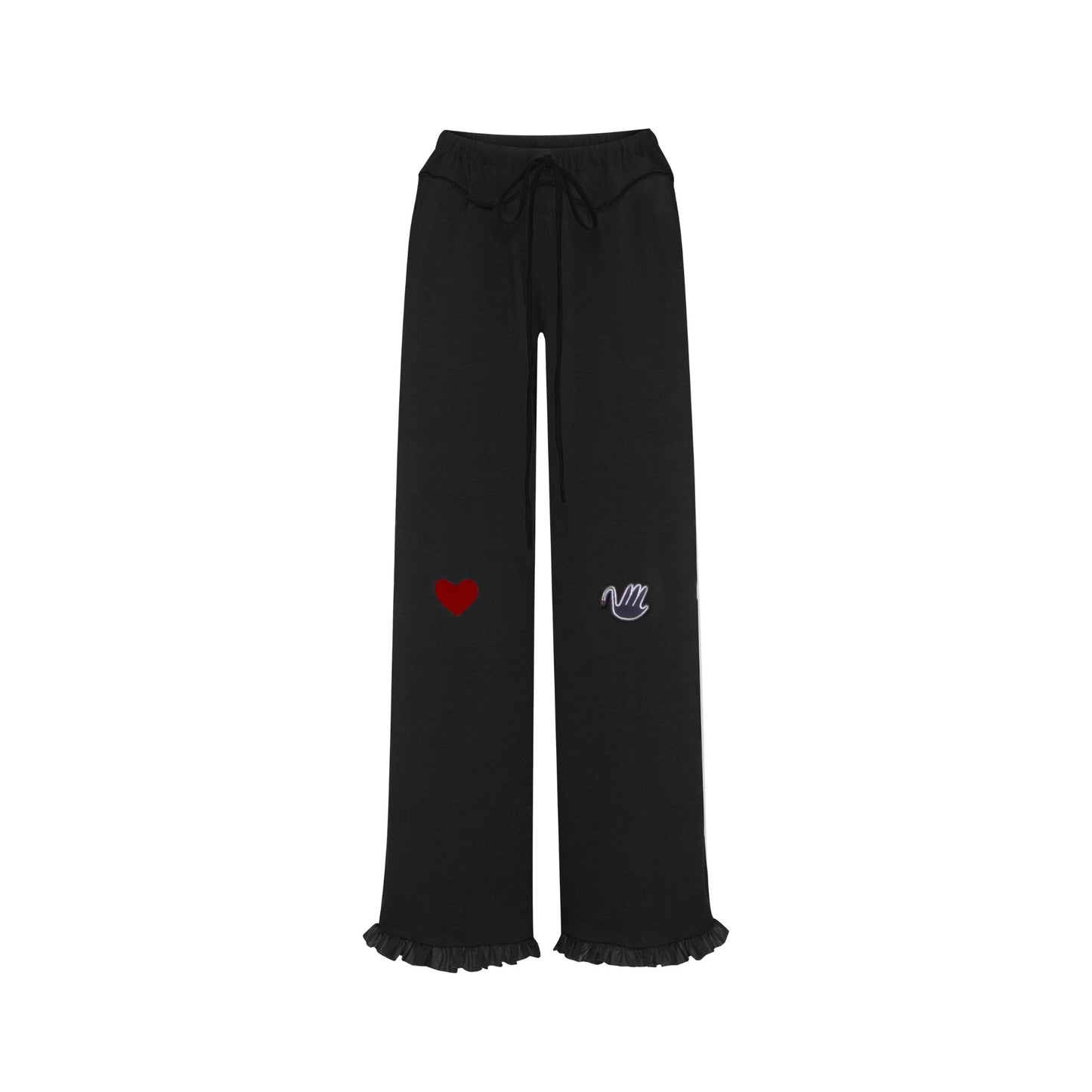 Pants with Heart and Swan in Black