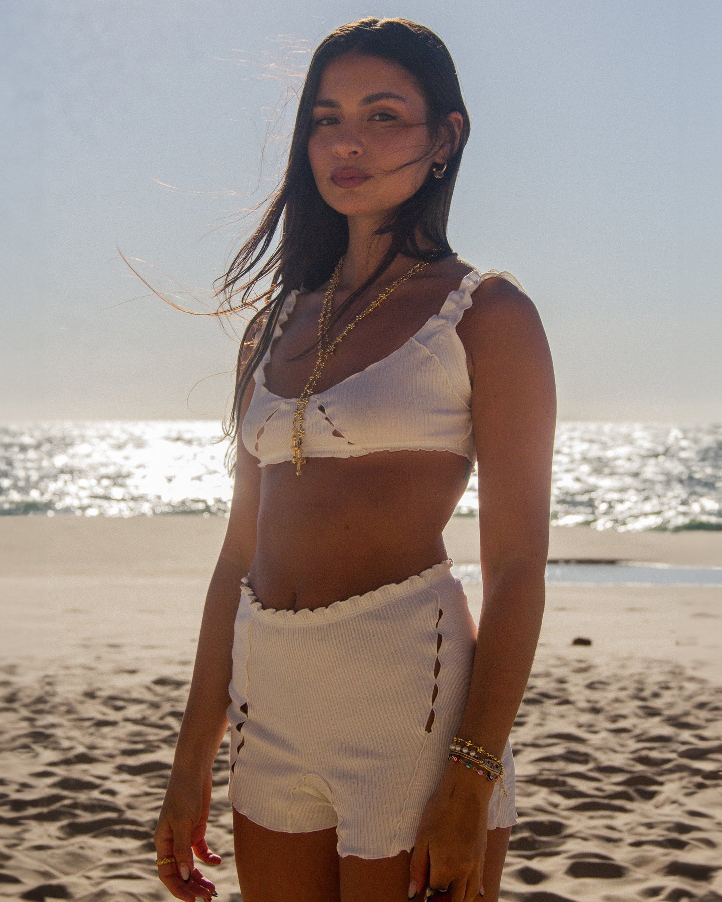 Draped Top in White