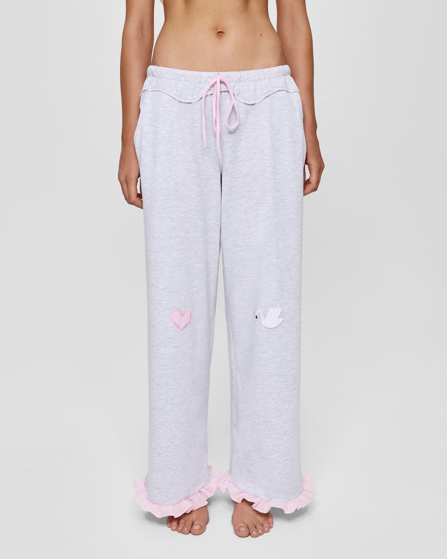 Pants with Heart and Swan in Grey