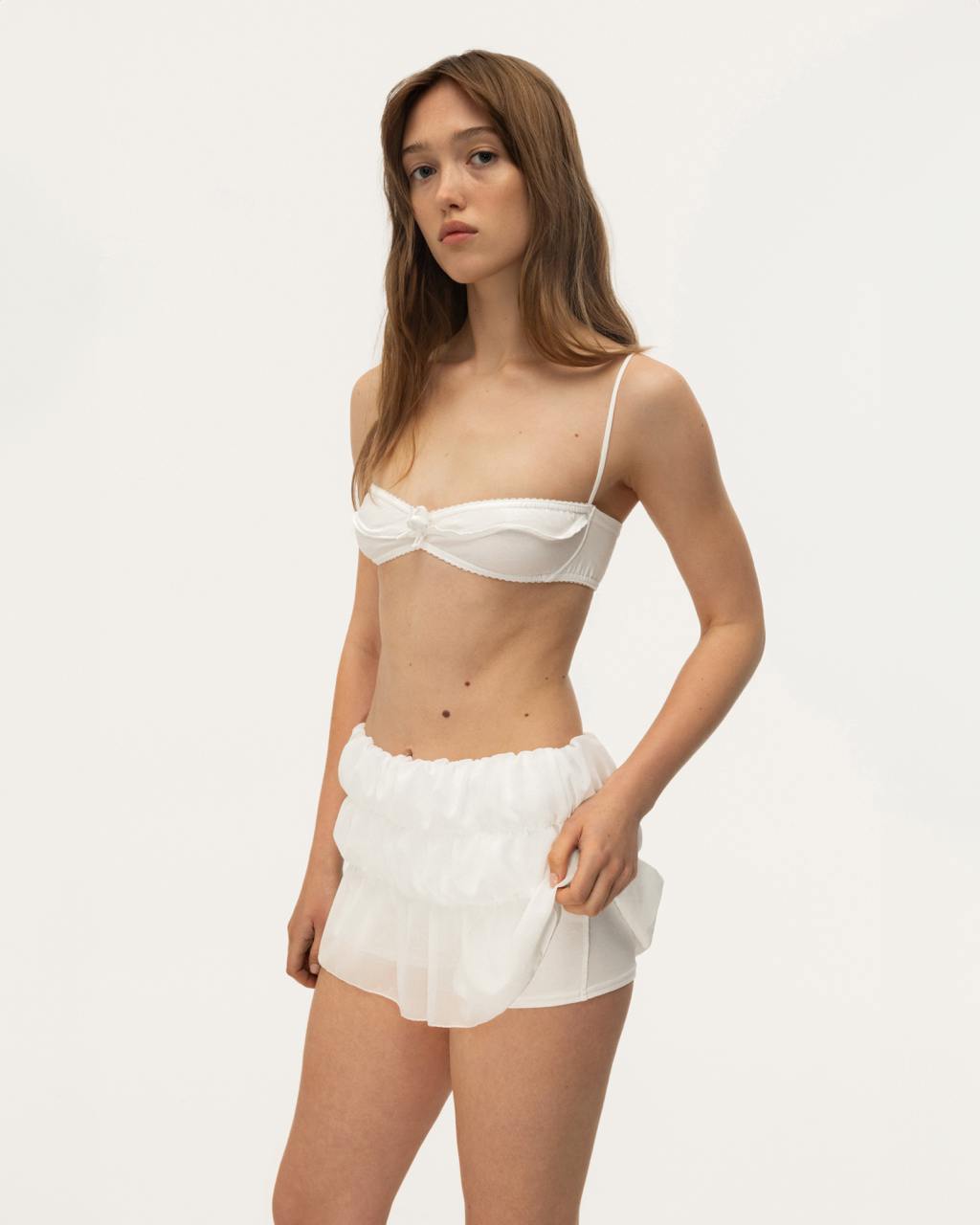 Skort with Layers in White